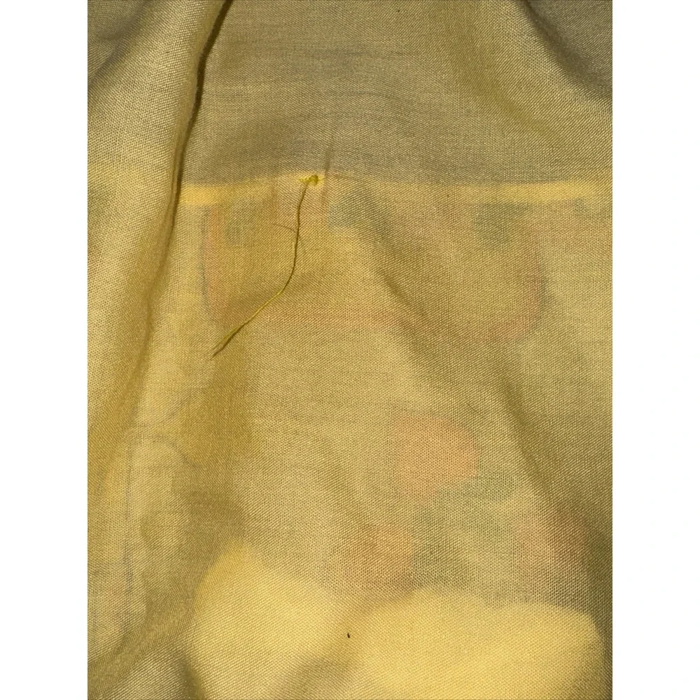 Vtg Half Apron Grannycore Retro Pocket Floral Fork Spoon Baking Kitchen Yellow